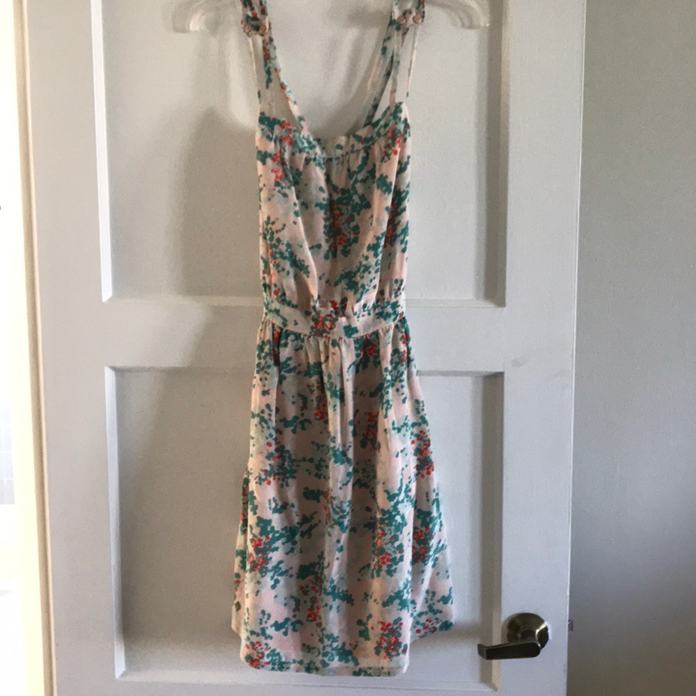 Criss cross back silk dress